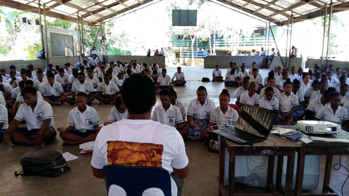 Mindfulness session with students of Mbokona Community High School