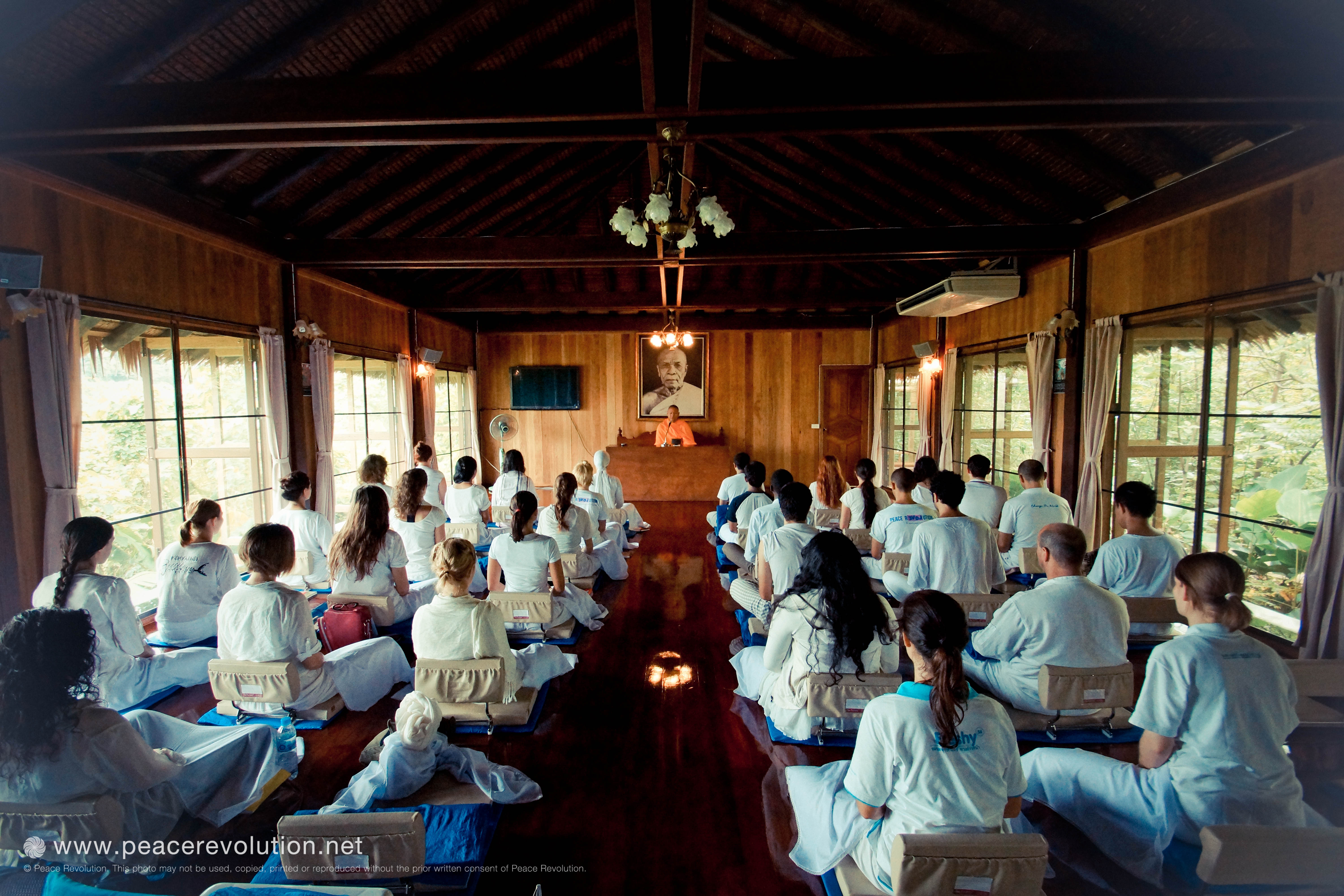 Meditation with Buddhist monks