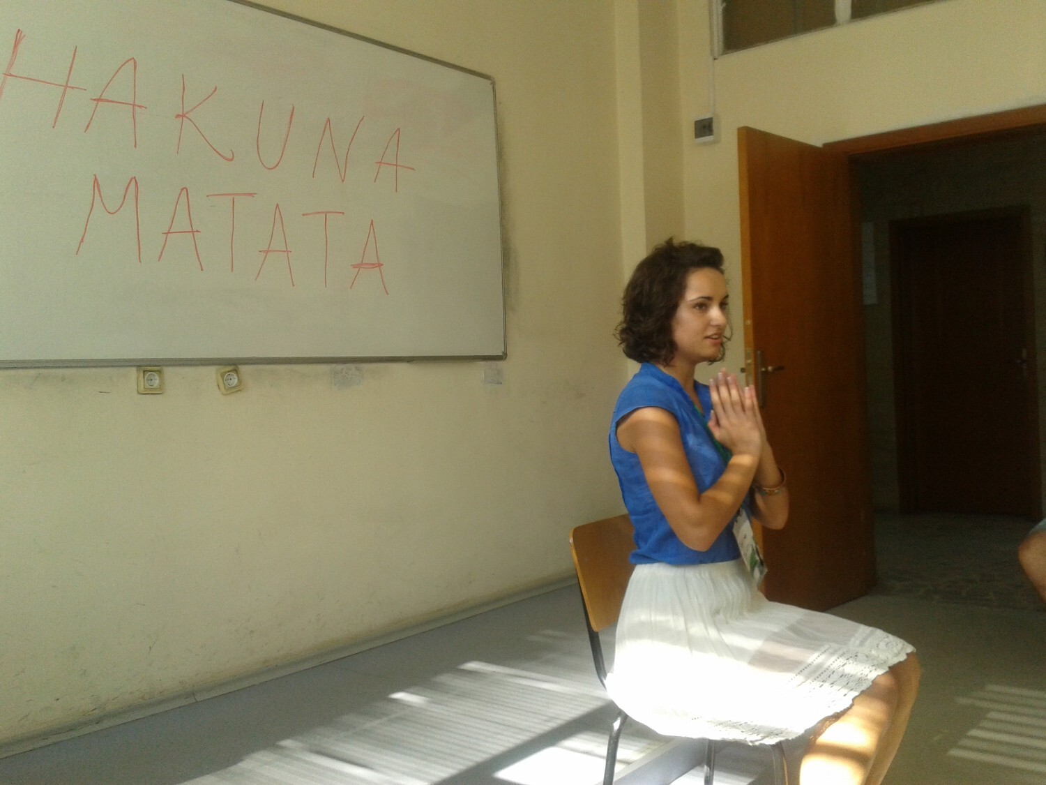 Peace Architect Anca showing how to meditate