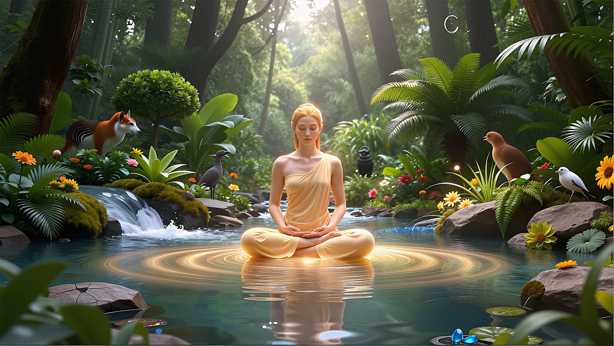 Peace In can be found through meditation.