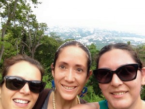 Photo by Marcie. Manu, Gaby and me hiking to Doi Suthep.
