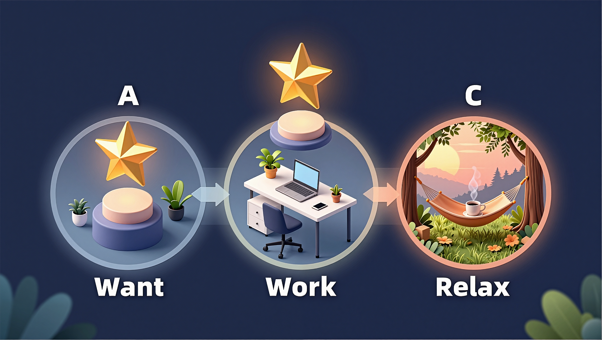 Lesson 4: Want, Work and Relax