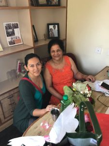 Photo credits: Mmatad, me with Saraswathi Jois