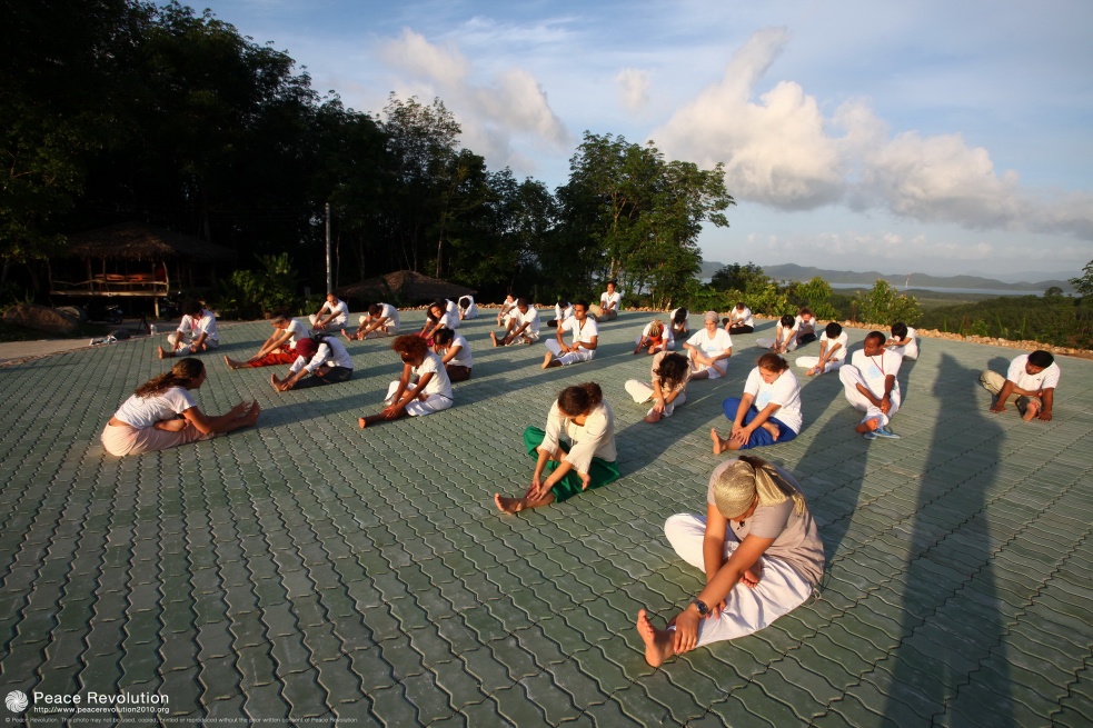 Daily Yoga practice at Mooktawan Meditation Sanctuary
