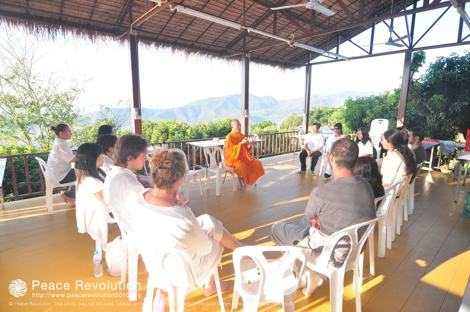 A spiritual conversation with a teaching monk.