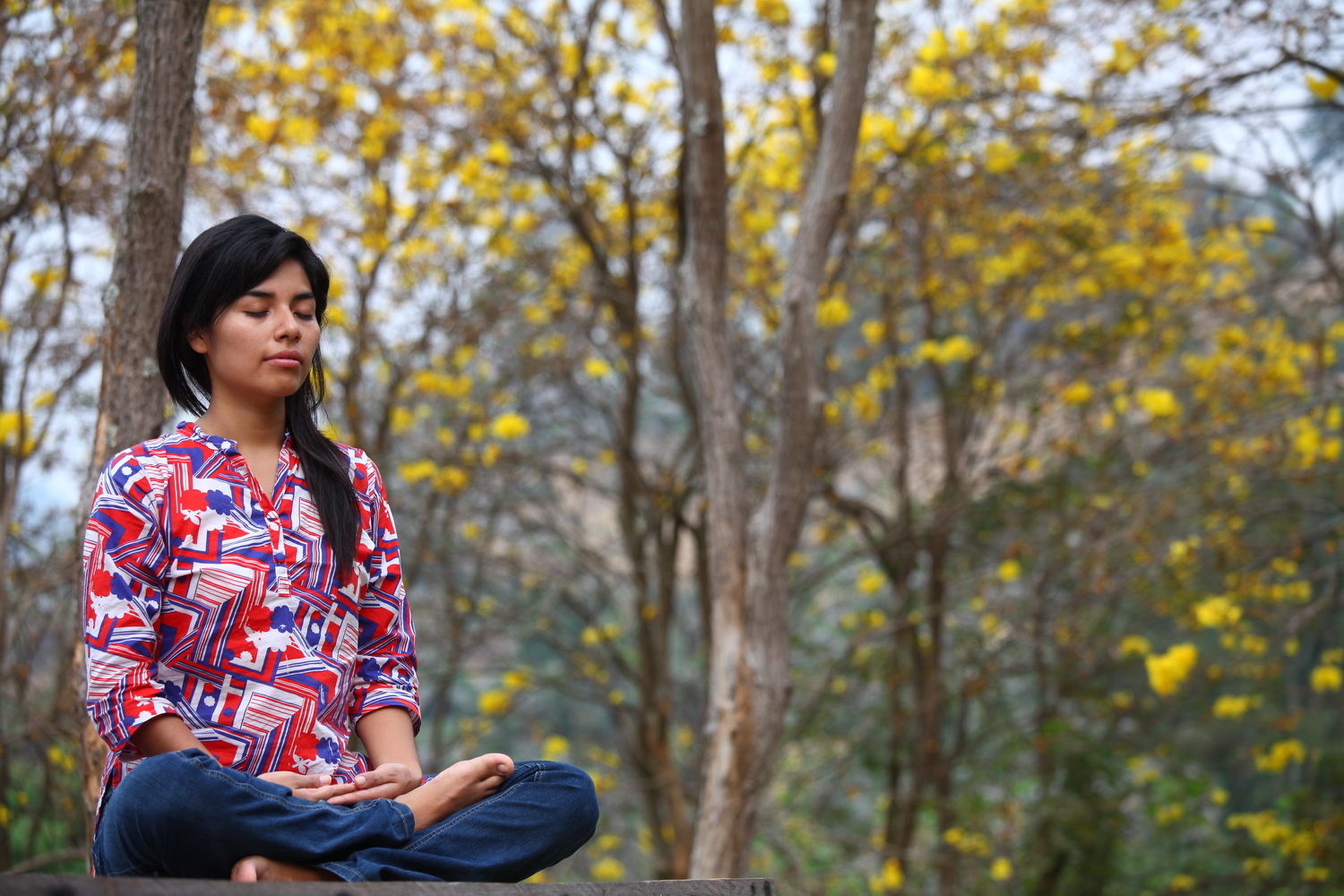 Diana meditating in Peace Position