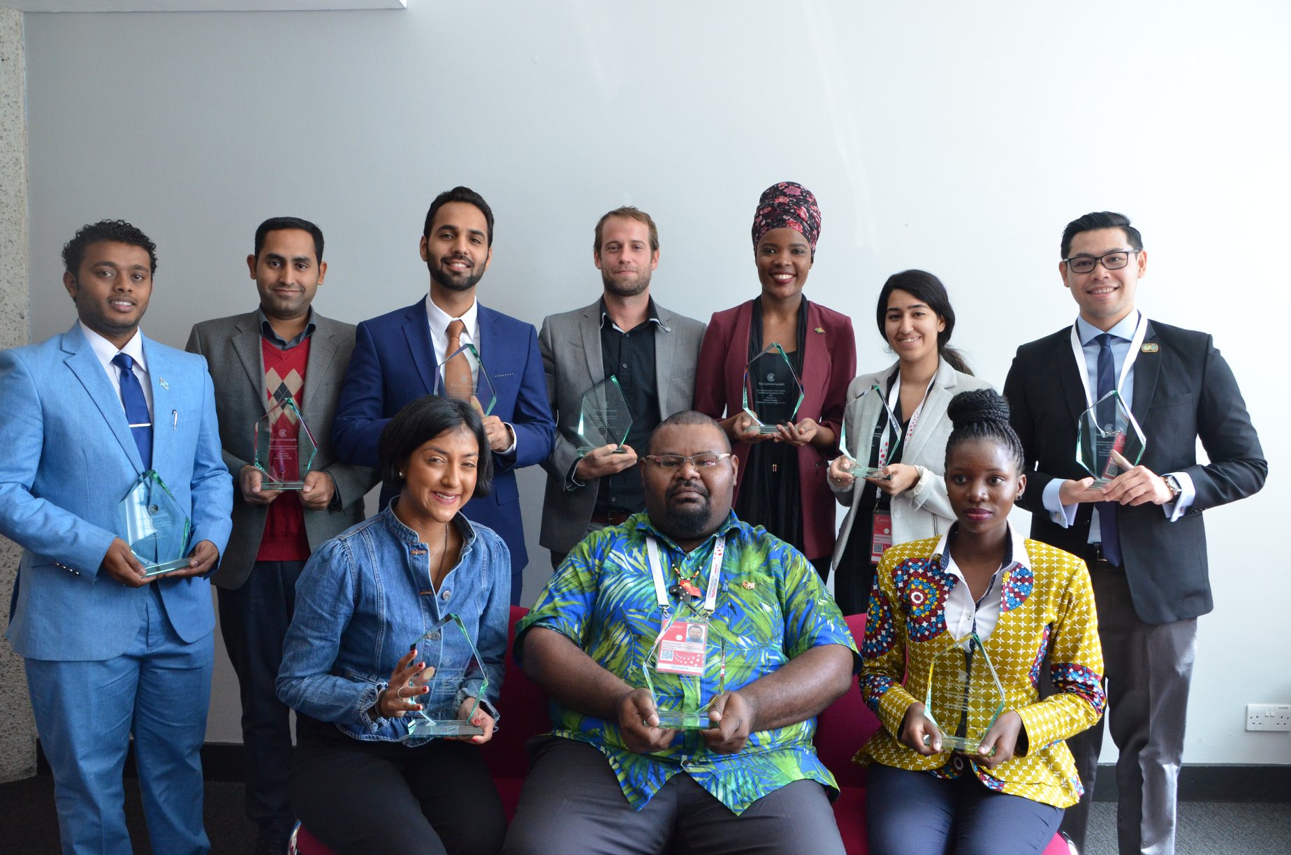 Elvis Kumar with other award winners during the Commonwealth Youth Forum in London.