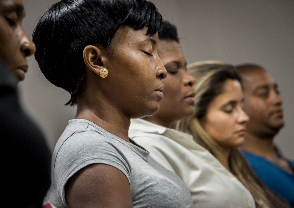 Grenadians meditating