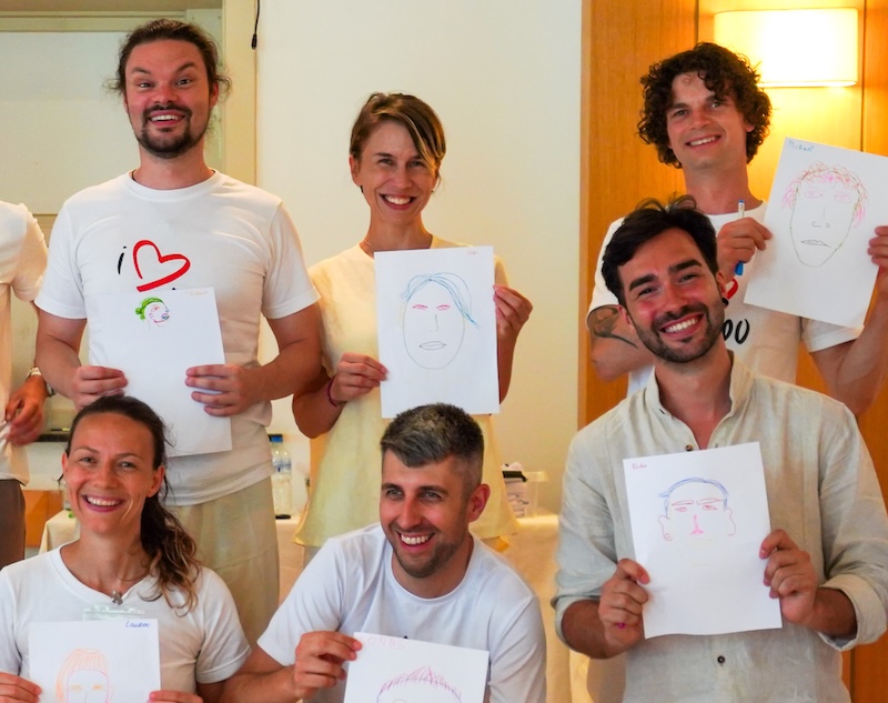 Group activity holding drawings