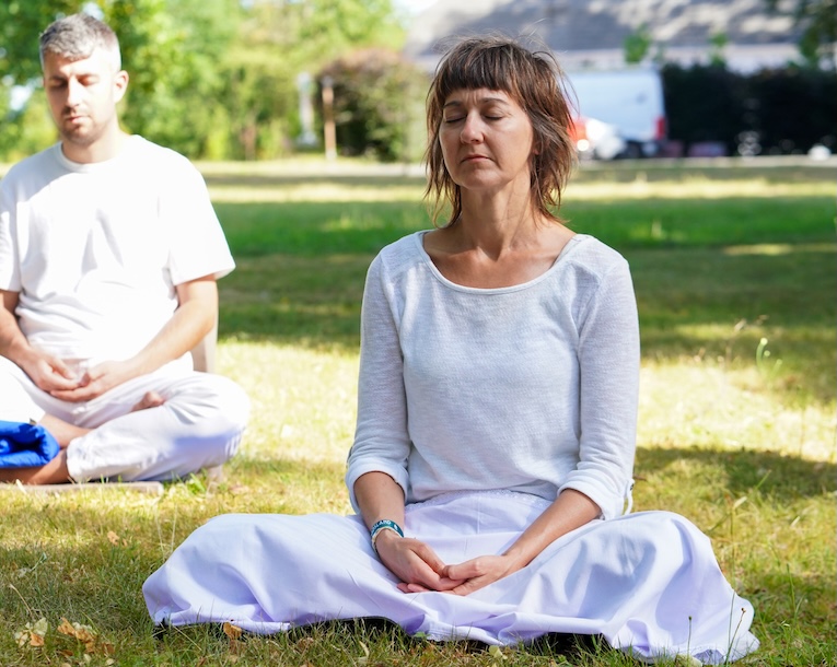 Meditation practice outdoors